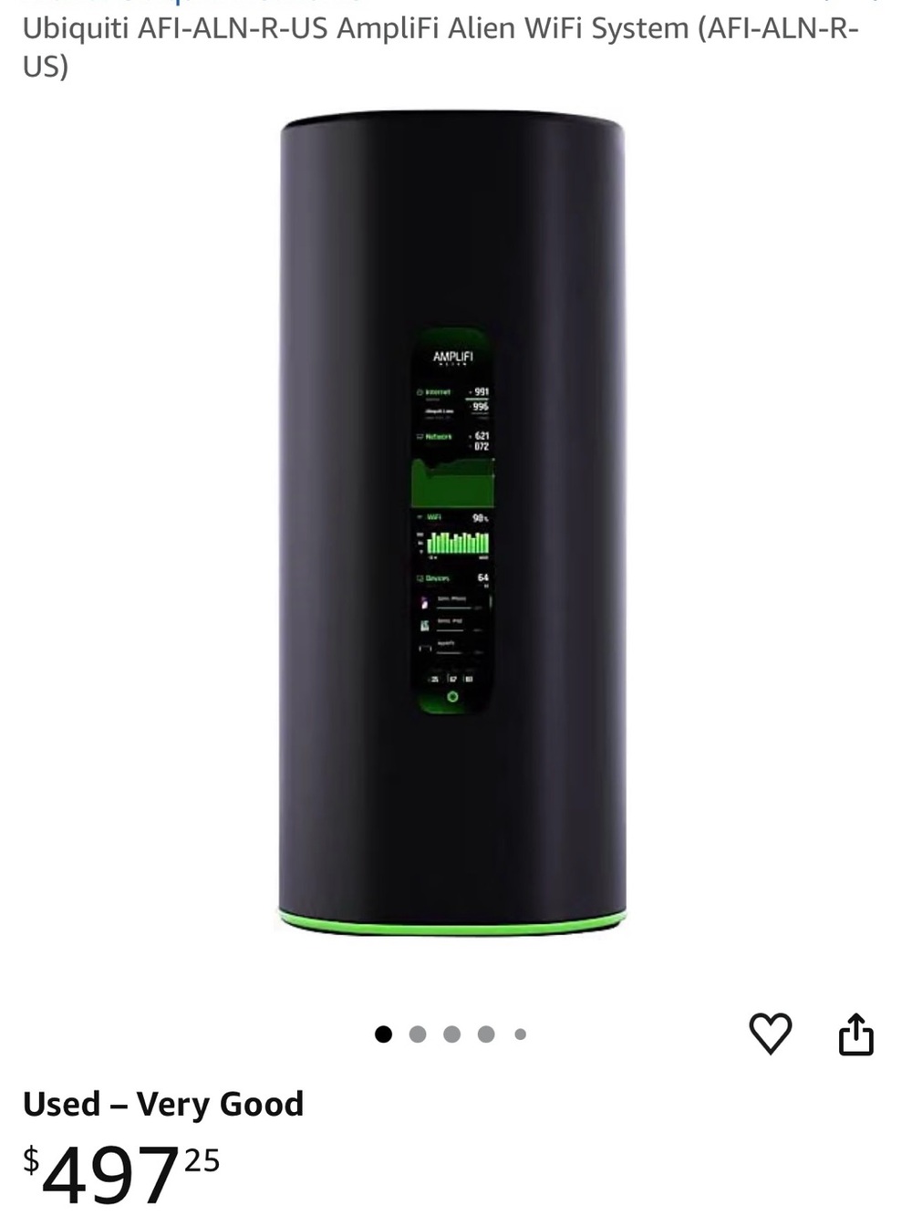 Ubiquiti AFI-ALN-R-US AmpliFi Alien WiFi System (AFI-ALN-R-US